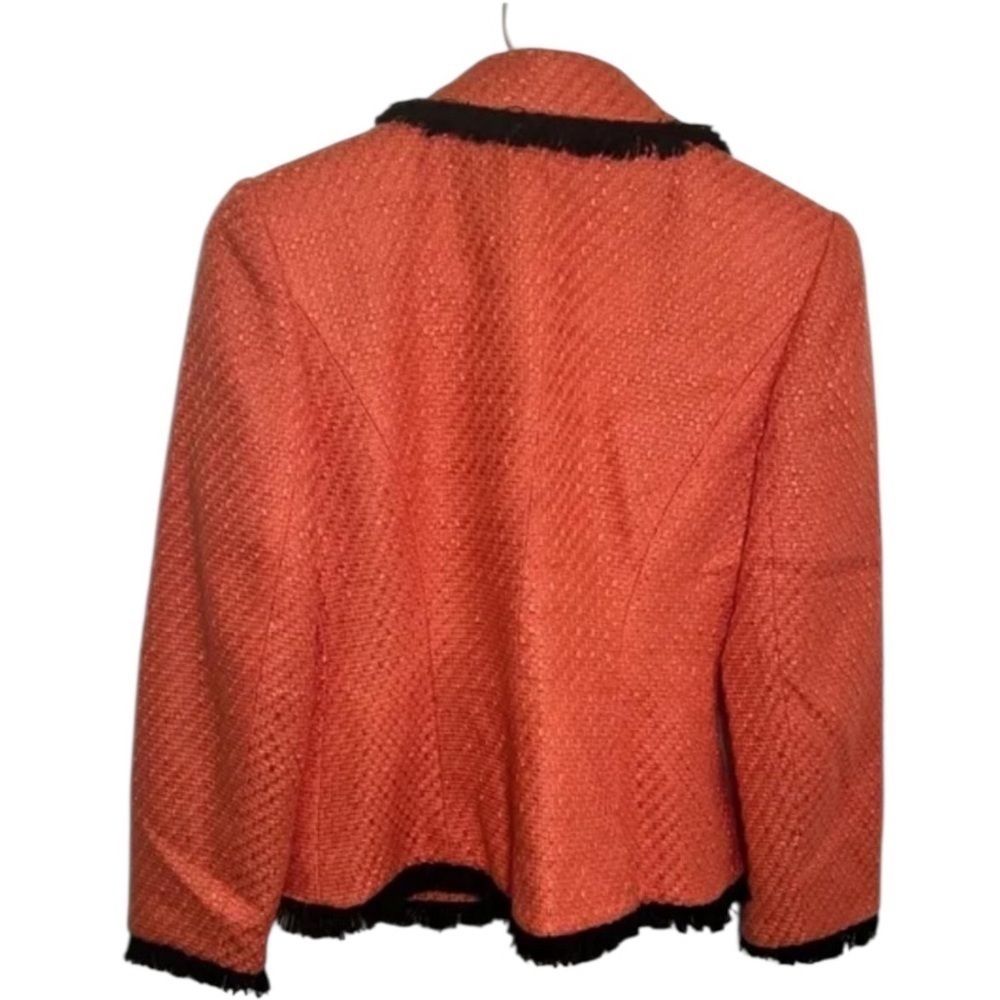 Talbots Woven Blazer Coral Pink Black Trim 2P - Picture 5 of 5